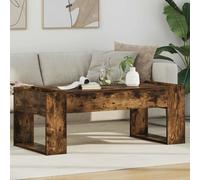Coffee Table Smoked Oak 110x50x41cm Engineered Wood 2-Tier Minimalist Stylish UK