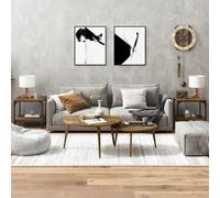 Coffee Table Smoked Oak 40x40x40 cm Engineered Wood Low Modern Square with Shelf