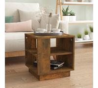 Coffee Table Smoked Oak 40x40x43cm Engineered Wood Modern Compact with 1 Shelf.