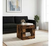 Coffee Table Smoked Oak 51.5x50x50cm Compact Moisture-Resistant Indoor Round Top