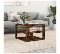 Coffee Table Smoked Oak 58x58x40 cm Engineered Wood Minimalist 1-Shelf Durable