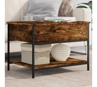 Coffee Table Smoked Oak 70x50x50 cm Engineered Wood and Metal Berkfield Home Brown One Size