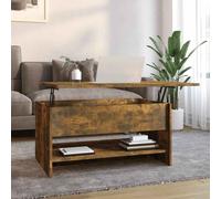 Coffee Table Smoked Oak 80x50x40 cm Engineered Wood Lift-Top Minimal Scandi Low