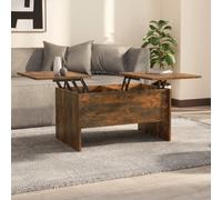 Coffee Table Smoked Oak 80x50x42.5cm Engineered Wood Lift Top StorageHiddenBox