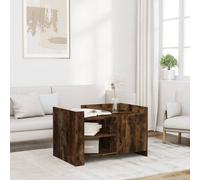 Coffee Table Smoked Oak 80x50x50 cm Engineered Wood Berkfield Home Brown One Size