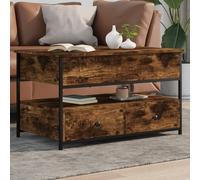 Coffee Table Smoked Oak 85x50x50 cm Engineered Wood and Metal Berkfield Home Brown One Size