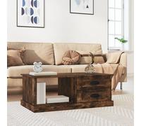 Coffee Table Smoked Oak 90x50x35 cm Engineered Wood Berkfield Home Brown One Size