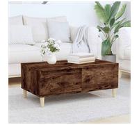 Coffee Table Smoked Oak 90x50x36.5cm Engineered Wood With Drawer & Shelf Storage