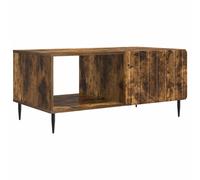 Coffee Table Smoked Oak 90x50x40cm Engineered Wood Modern Storage Metal Legs10cm