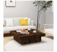 Coffee Table Smoked Oak 90x90x28cm Engineered Wood Modern Square Low Profile Top