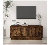 Coffee Table Smoked Oak Engineered Wood 102x50x44cm 2-Compartment Modern Storage