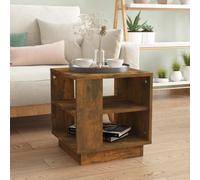 Coffee Table Smoked Oak Engineered Wood 40x40x43 cm 2-Tier Compact Modern Rustic