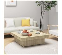 Coffee Table Smoked Oak Engineered Wood 90x90x28cm Low Profile Square Modern XL.