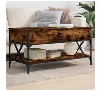 Coffee Table Smoked Oak Lift-Top 100x50x50 cm Engineered Wood Metal Storage Desk