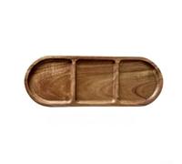 Coffee Table Snack Tray 3 Section for Home for hotel Coffee Table | Three distinct compartments, organized snack serving, natural acacia , rustic elegance, kitchen essential