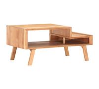 Coffee Table Solid Acacia Wood Natural 100x50x45 cm Handmade Storage Unit