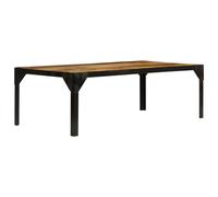 Coffee Table Solid Mango Wood & Black Steel Frame Brown Vintage Top 110x55x35 cm
