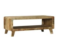 Coffee Table Solid Mango Wood Brown 90x50x35cm Rustic 1 Shelf Indoor Minimalist