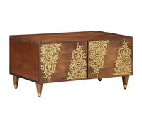 Solid Mango Wood Coffee Table Rustic Living Room Furniture Wooden Table 80cm