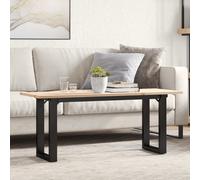 Coffee Table Solid Pine 110x40x45cm Natural Wood OFrame Steel Living Room