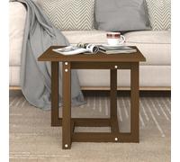 Coffee Table Solid Pine Honey Brown 50x50x45cm Square Wooden Table Style