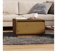 Coffee Table Solid Pine Honey Brown 55x56x32 cm Storage Drawer Rustic Home Decor