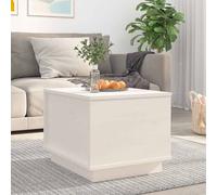 Coffee Table Solid Pine Lift-Top White 40x50x35cm Storage Rustic Modern Hidden