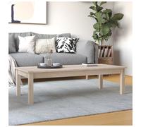 Coffee Table Solid Pine Natural Finish 110x50x30 cm Rustic Rectangular Top Slim