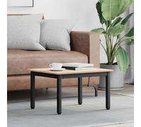 Coffee Table Solid Pine Natural Finish 60x50x36cm Minimalist Metal Legs For Home