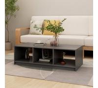 Coffee Table Solid Pinewood Grey 110x50x34 cm Rustic Modern Living Room Shelves
