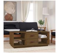 Coffee Table Solid Pinewood Honey Brown 100x50x41 cm Rustic Storage - Drawers