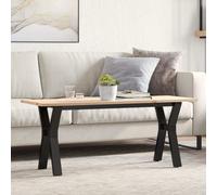 vidaXL Coffee Table Y-Frame End Table Side Table Solid Wood Pine and Cast Iron