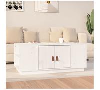 Coffee Table Solid Pinewood White 100x50x41 cm Rustic Storage Console with Shelf