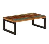 Coffee Table Solid Reclaimed Mango Wood Top Industrial Black Steel 100x50x35 cm