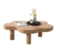 Coffee Table, Solid Wood Cloud Shape Coffee Table, Mid Century Modern Center Table for Bedroom Living Room Furniture, Easy to Assemble