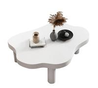 Coffee Table, Solid Wood Cloud Shape Mid Century Modern Center Table for Living Room and Bedroom, Easy Assembly