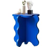 Coffee Table, Solid Wood Wave Side Table with X-Shape Legs, Accent Table for Living Room, Bedroom, Balcony, Easy Assembly