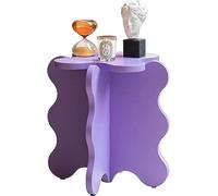 Coffee Table, Solid Wood Wave Side Table with X-Shape Legs, Accent Table for Living Room, Bedroom, Balcony, Easy Assembly