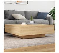 Coffee Table Sonoma Oak 100x100x31 cm Engineered Wood Modern Minimalist -Square