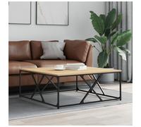 Coffee Table Sonoma Oak 100x100x40cm Engineered Wood Top Steel Legs Square 40cmH