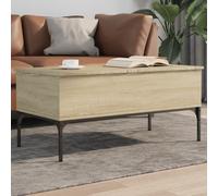 Coffee Table Sonoma Oak 100x50x45 cm Engineered Wood and Metal Berkfield Home Brown One Size