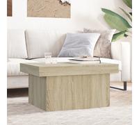Coffee Table Sonoma Oak 100x55x40cm Engineered Wood White Sliding Storage Shelf