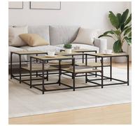 Coffee Table Sonoma Oak 121x121x40 cm Engineered Wood Metal Frame Two-Tier 30kg
