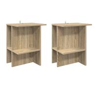 Coffee table Sonoma oak 40x30x49cm Engineered wood 2-tier Modern storage shelves