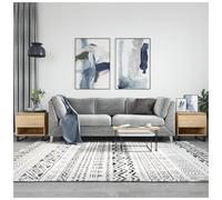 Coffee Table Sonoma Oak 50x46x50 cm Engineered Wood Metal Legs 2pcs with Drawer