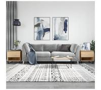 Coffee Table Sonoma Oak 50x46x50 cm Engineered Wood Metal Legs 2pcs with Drawer
