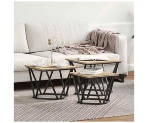Coffee table Sonoma oak 50x50x40cm Engineered wood & Steel Square Modern Compact