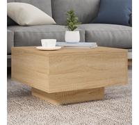 Coffee Table Sonoma Oak 55x55x31 cm Engineered Wood Modern Square WhiteSturdyTop
