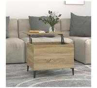 Coffee Table Sonoma Oak 60x44.5x45cm Engineered Wood Metal Legs Minimal Scandi.