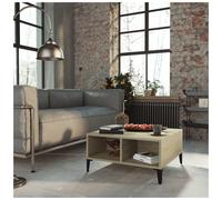 Coffee Table Sonoma Oak 60x60x30 cm Engineered Wood 2-Shelf Modern Compact Desk